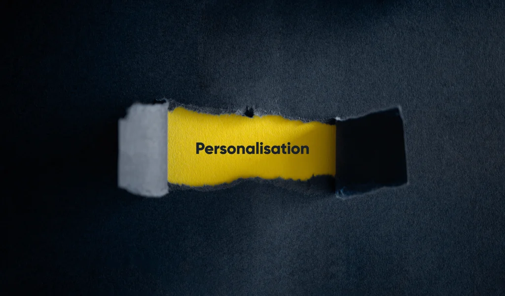 Decorative image of the word 'Personalisation'